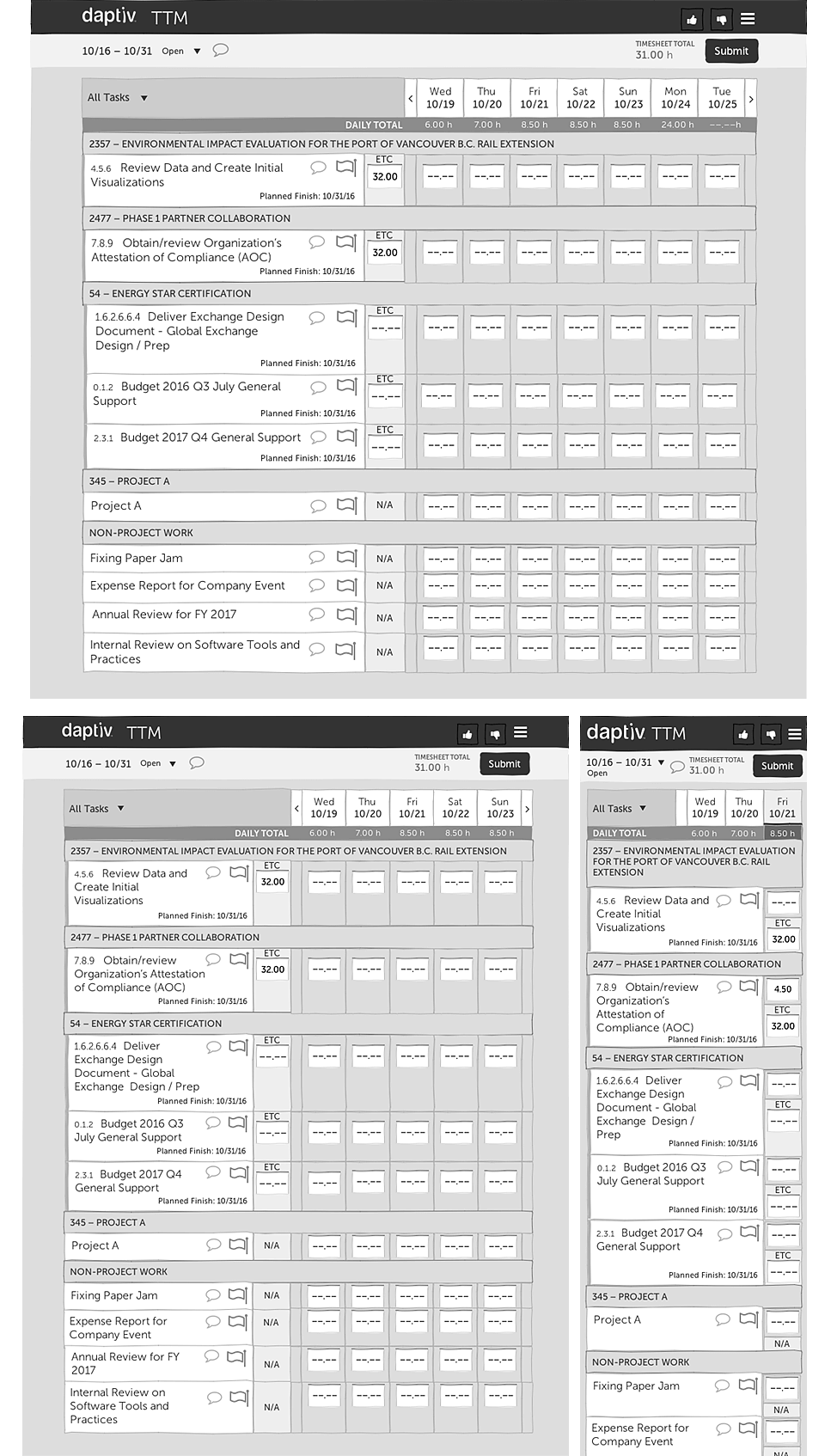 2016 TTM Wireframes