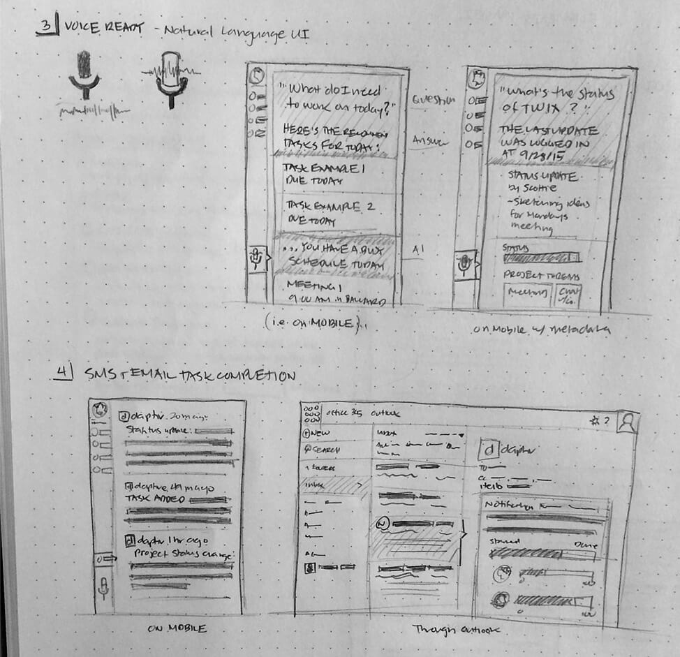 Phase 2 Sketches, Voice Ready and Task Completion