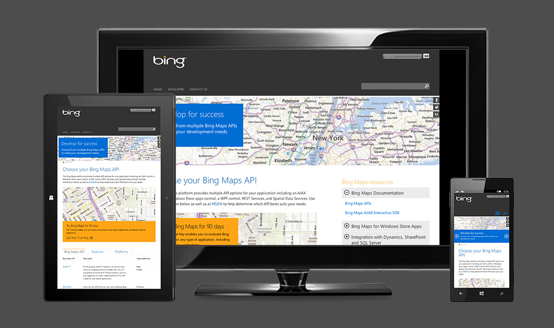 Microsoft Maps 2013 Responsive Layout